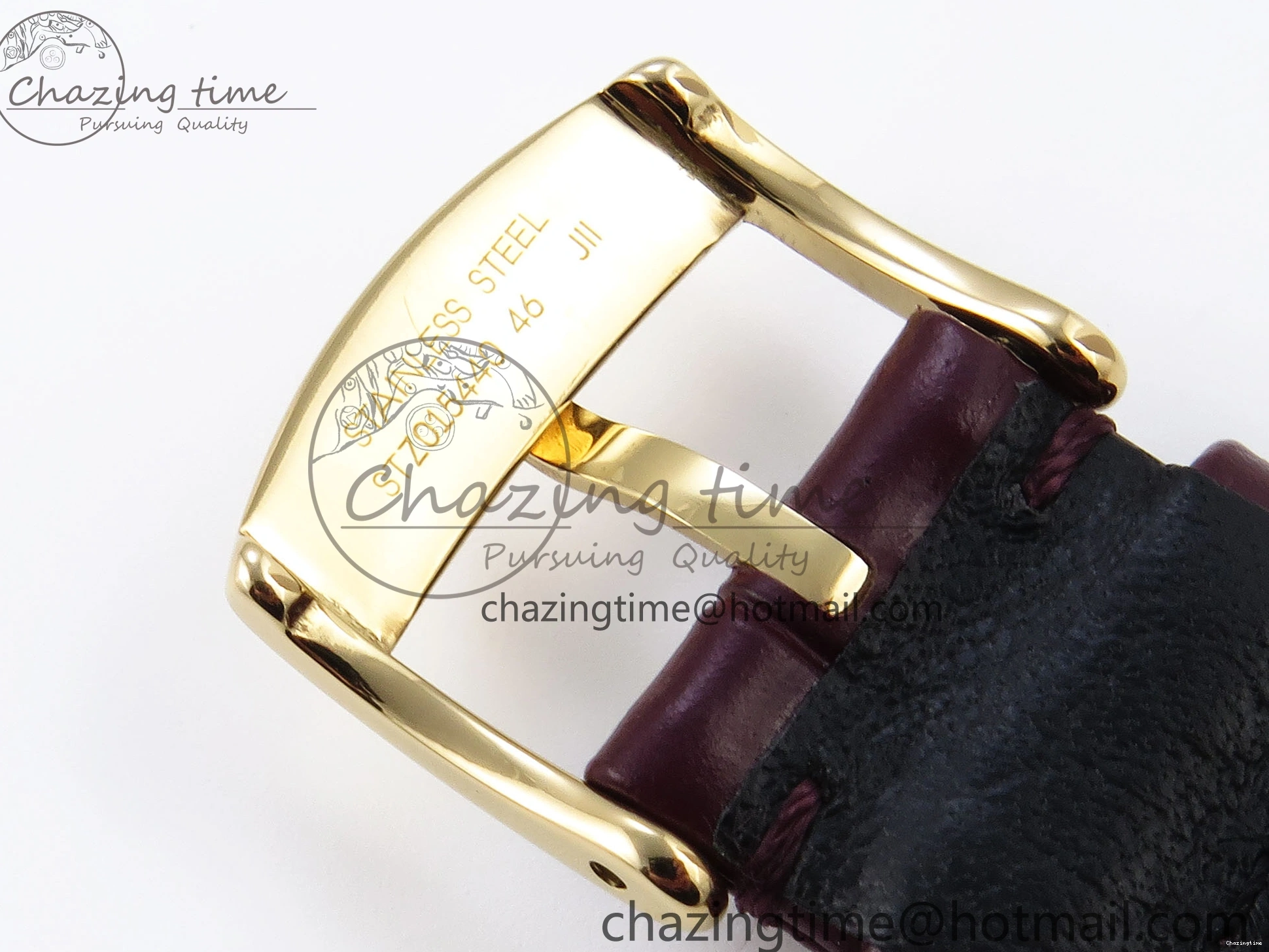 0202 De Ville Date YG MKF 1:1 Best Edition White Textured Dial Roman Marker on Brown Leather Strap A Refined 7756